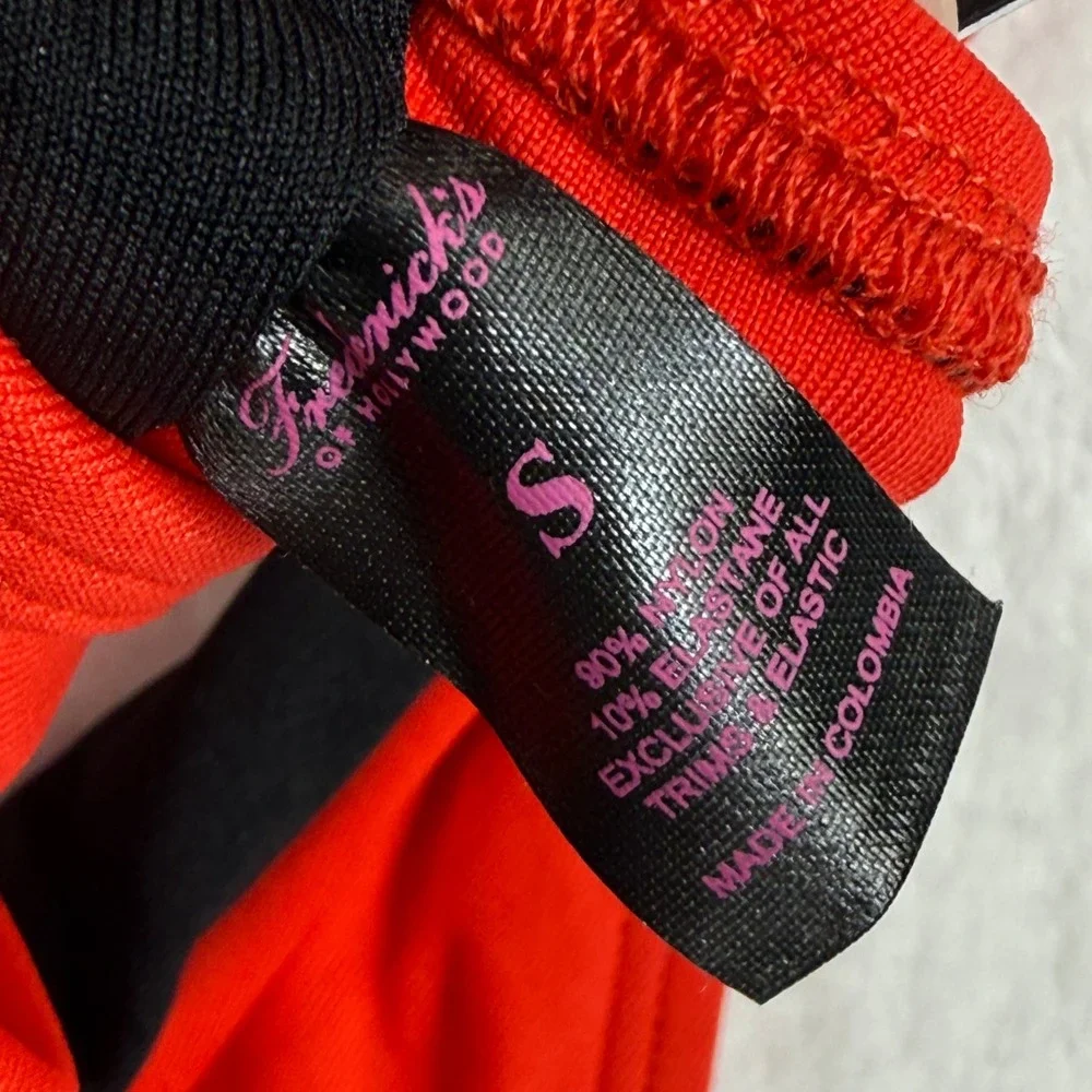 Fredericks of Hollywood Sunset Strap Fiery Red‎ Tie Detail Bikini Top S